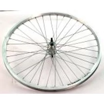Kerék 26"/559mm/ hátsó, duplafalú ezüst abroncs + alu agy