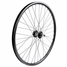 Kerék 26"/559mm/ hátsó, duplafalú fekete abroncs + tárcsafékes 6csav. menetes agy