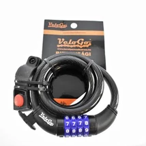 Kerékpár zár számos VELOGO 12x1000mm 4 kódos, fekete