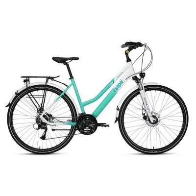 CSEPEL TRACTION 200 FEHÉR-TÜRKIZ NŐI TREKKING KERÉKPÁR